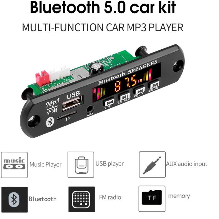 Produk Favorit Mp3 12V bluetooth 5.0 FM radio TF card USB AUX Kit modul