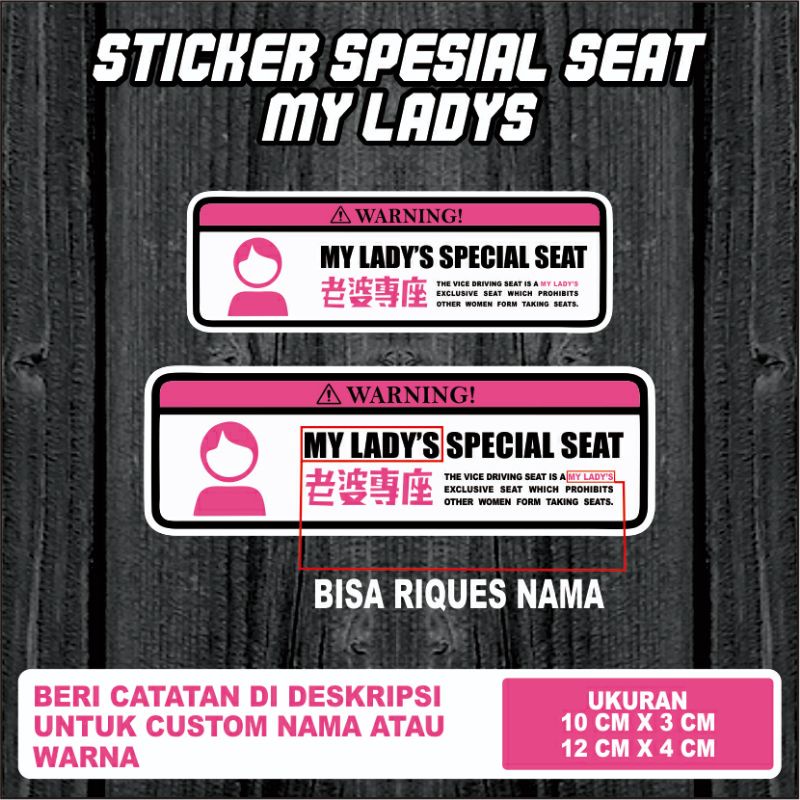 Sticker Spesial seat | My Lady's (custom nama)