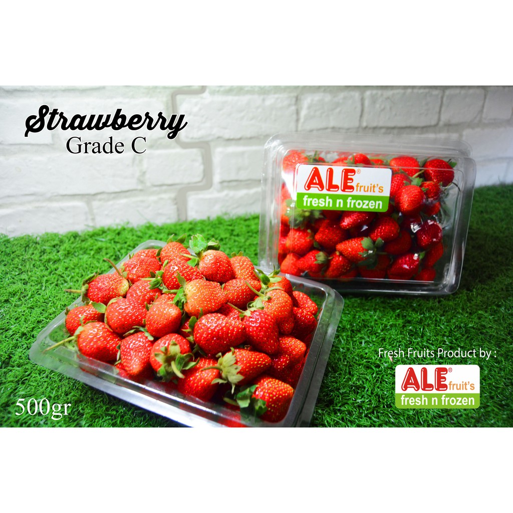 

buah strawbery,strawberi,stroberi fresh grade C (500 gram)