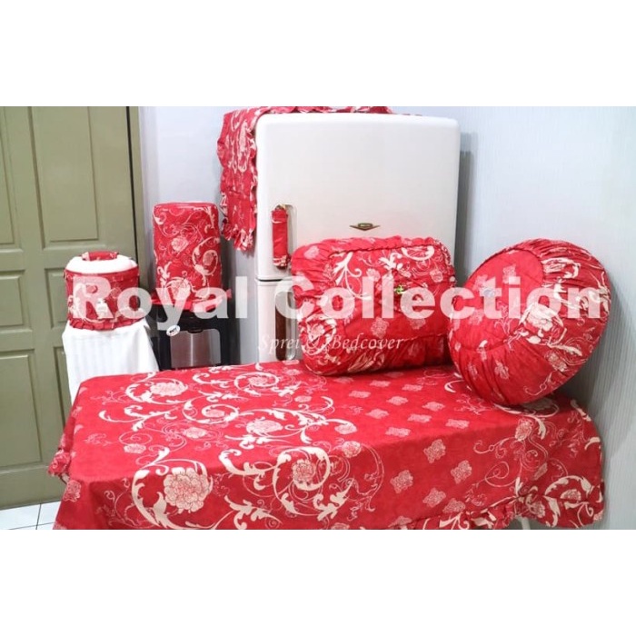 Taplak Meja Makan - Kitchenset / Set Taplak Meja Makan / Homeset : Maharani Merah