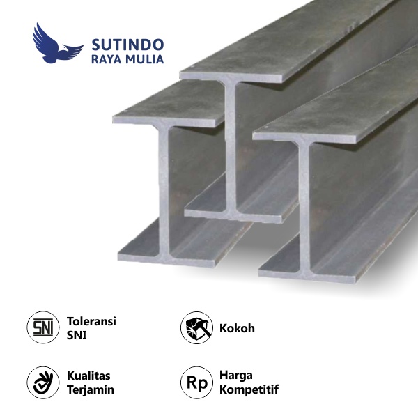 H BEAM BESI 250x250x9x14MMx6M GG - Sutindo Store