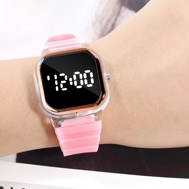 [COD] Jam Tangan Wanita Rubber Digital Trendy  Dial Kotak Korean Fashion