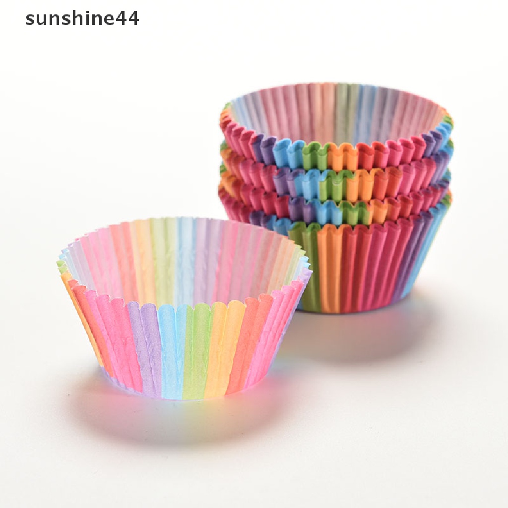 Sunshine 100pcs Kertas Cupcake / Muffin Warna-Warni