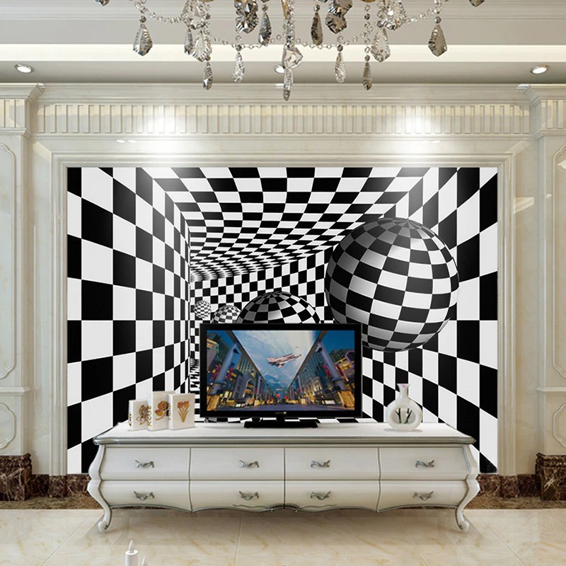 Black And White 3d Mural Wallpaper Image Num 45
