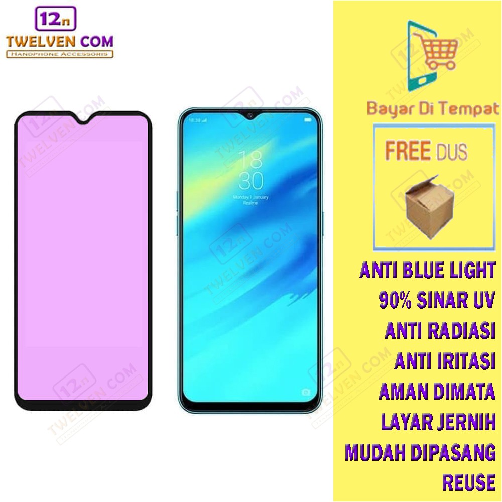 ANTI BLUE TEMPERED GLASS BLUE LIGHT Realme 2 / 2 Pro / 3 / 3 Pro / 5 / 5 Pro / 5s / 5i / 6 / 6i / 6 Pro / 7 / 7 Pro / 7i / 8 / 8 Pro / 8i