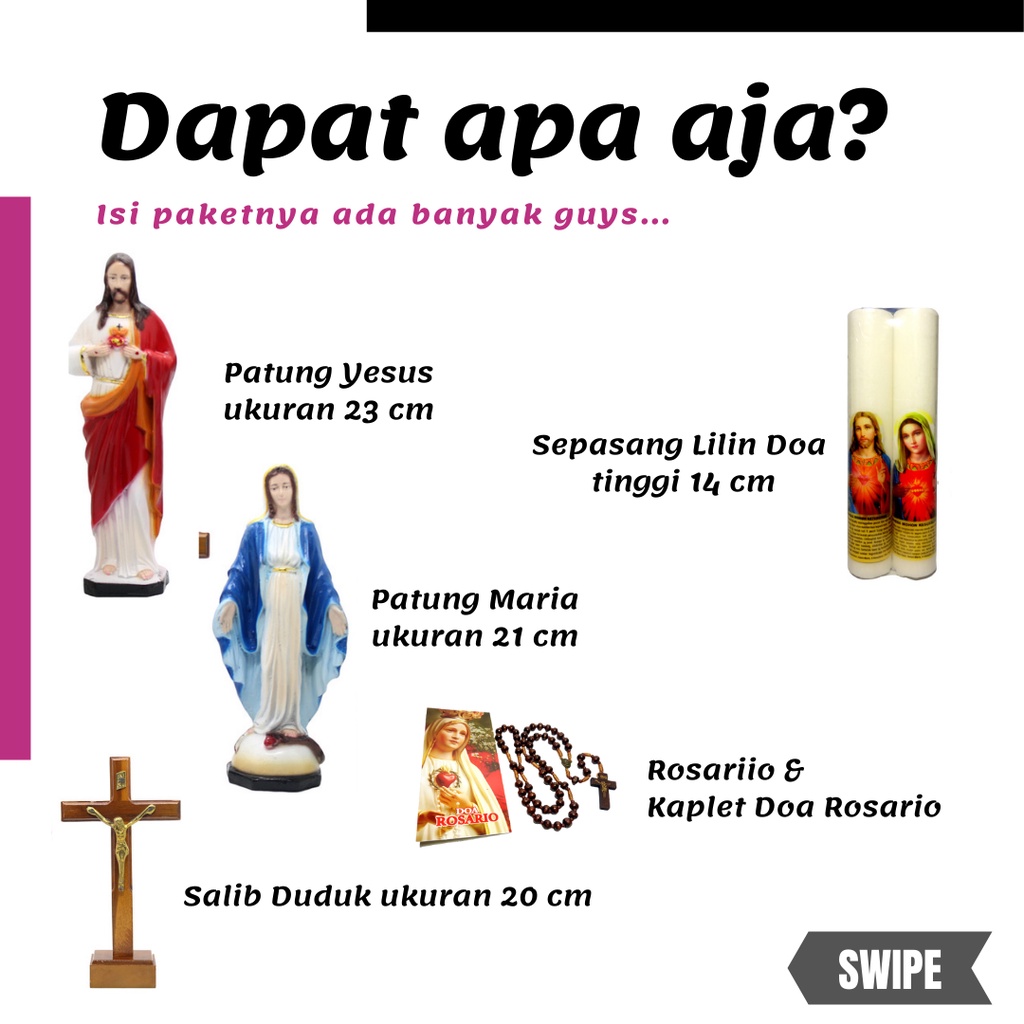 PAKET MISA ONLINE / SALIB DUDUK KATOLIK / PATUNG YESUS / LILIN DOA KATOLIK / SALIB PATUNG YESUS