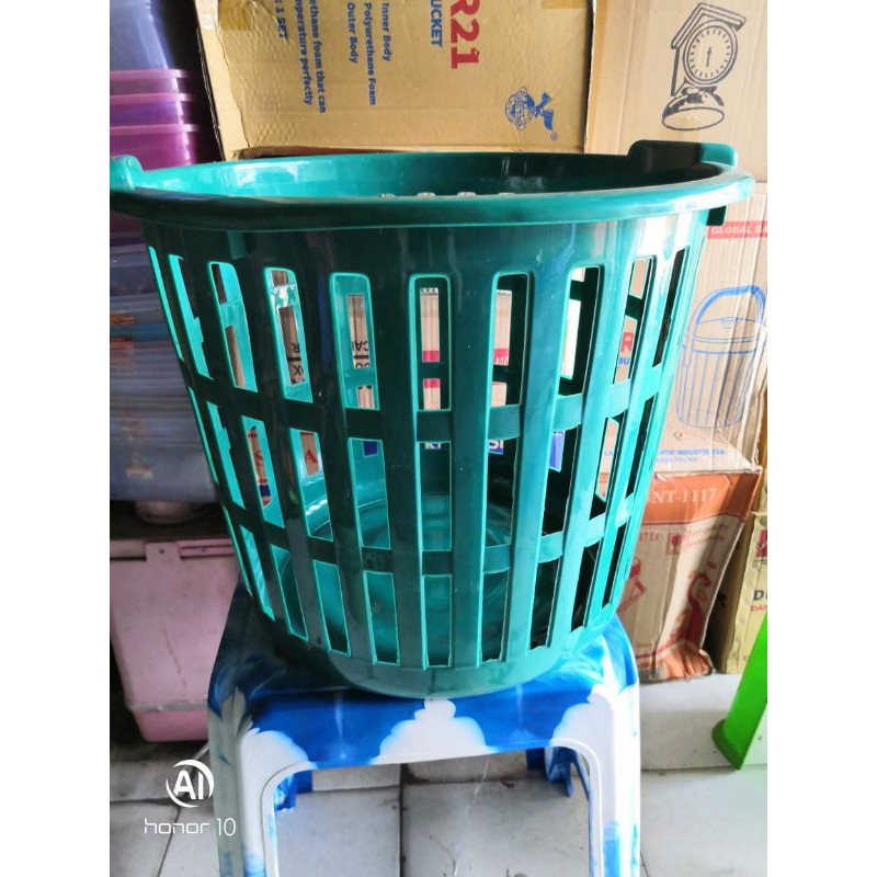 keranjang baju bulat laundry basket plastik