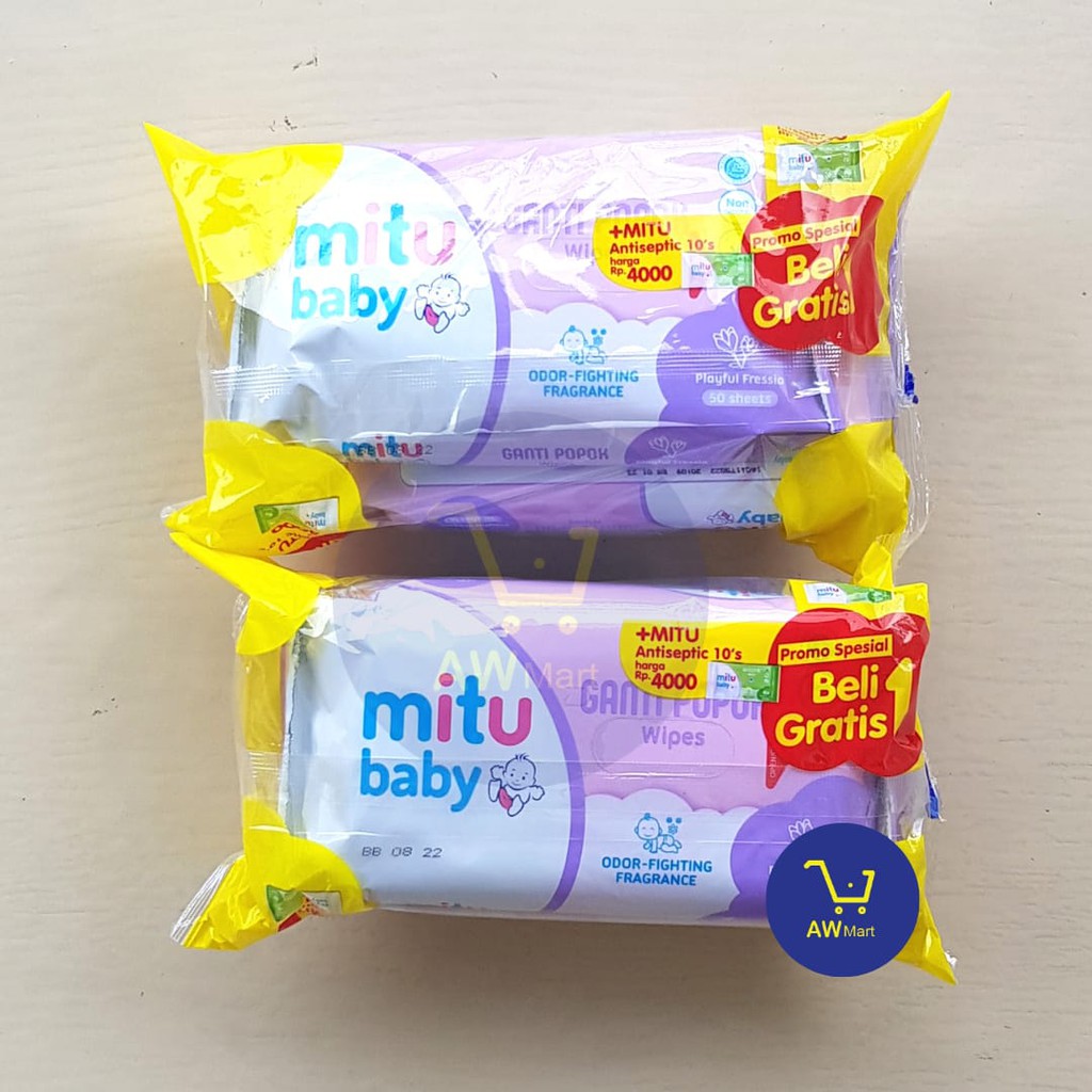 [BUY 1 + GET 1] MITU TISSUE / TISU BASAH BAYI - WIPES BABY 50 SHEET 50'S  - Fresh And Clean wipes