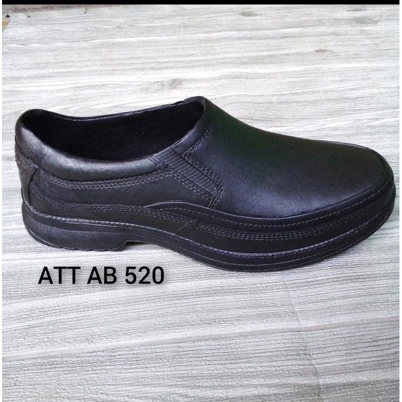 arisf Sepatu Pantofel Formal karet slip on ATT AB 520 sepatu pria all black