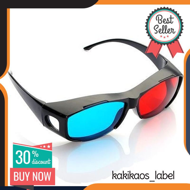 Glasses Kacamata 3D Kaca Mata Frame plastik nVidia Vision Red Cyan KacaMata Anaglyph 3D