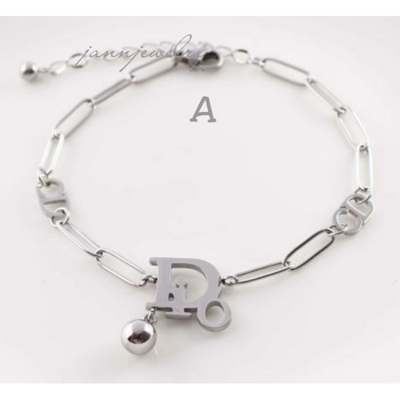 gelang rantai Teddy titanium asli anti karat tidak alergi GRT-21