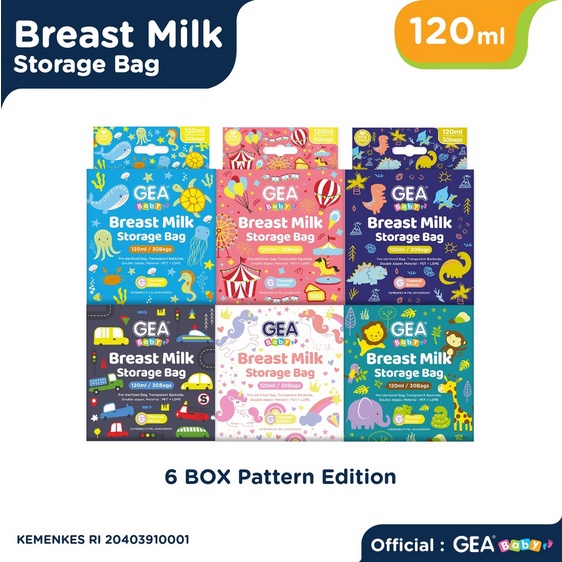 ♥️Nafris♥️GEA 120ml ,kantong kantung gea asi bayi baby breast milk bag storage|Pattern Edition|Profession Boy &amp; Girl Edition