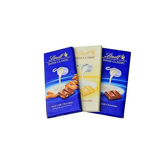 

Boleh Dropship Lindt Swiss Classic Whole Almonds Chocolate Bar Cokelat Coklat Import