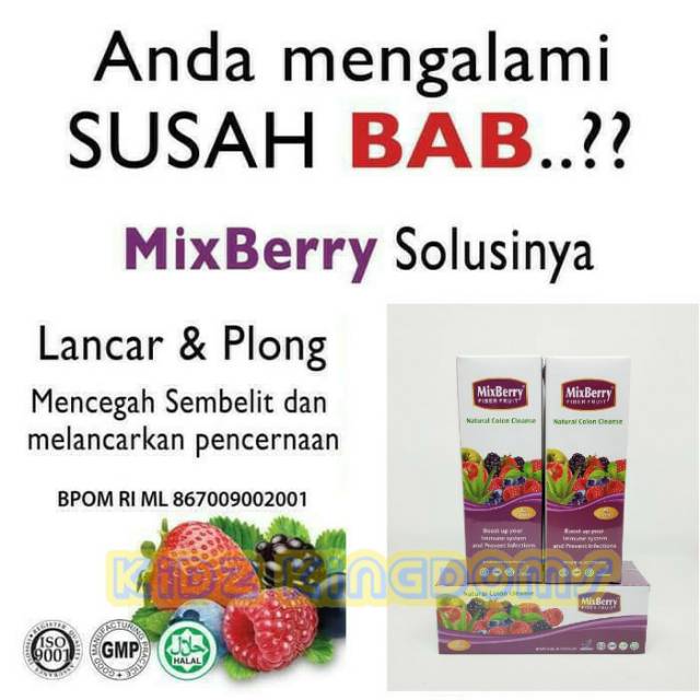 MIXBERRY FIBER FRUIT - MINUMAN KESEHATAN DIET - DETOX ORIGINAL isi 5 sachets