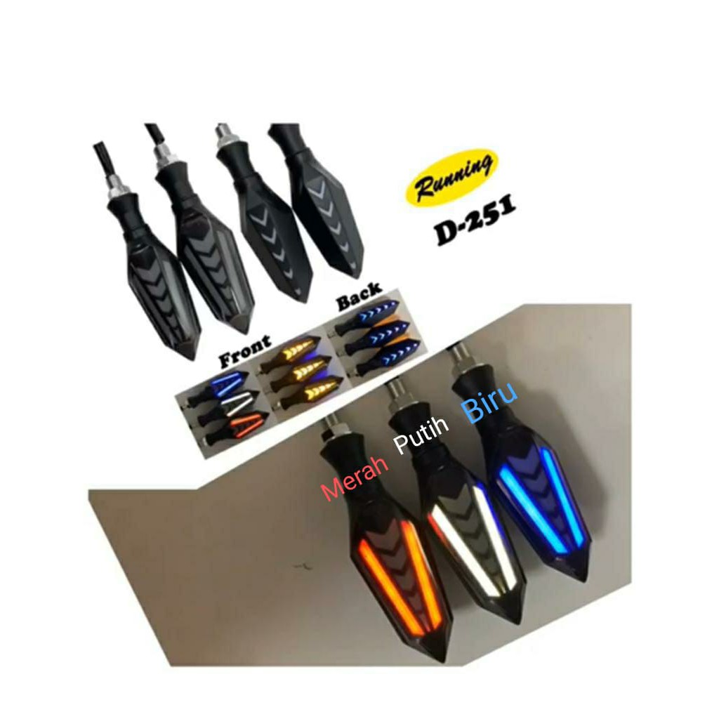 Lampu Sein Motor 2 sisi LED Running Sen LED Running 2 sisi Lampu Motor-3