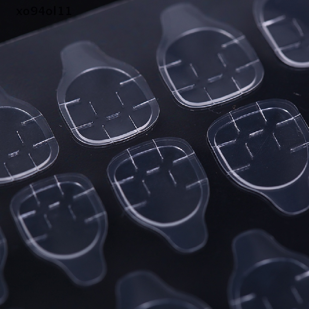 Xo 5 Lembar / 24pcs Stiker Kuku Palsu Dua Sisi Dengan Lem Untuk Nail Art DIY