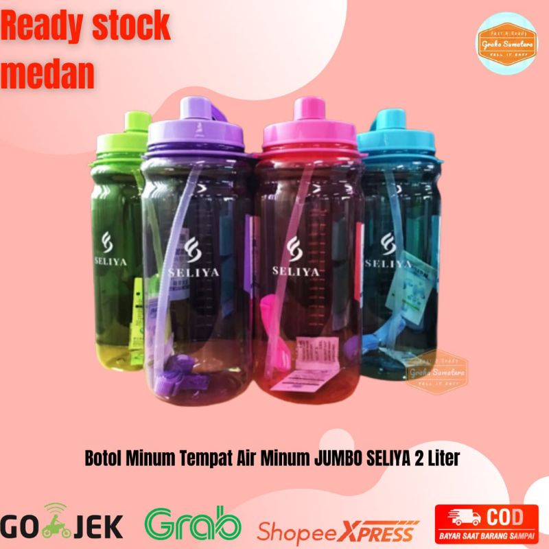 Botol Minum Seliya JUMBO 2 LITER Anti Tumpah & Tahan Panas Murah Medan