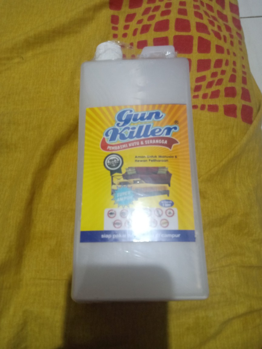Pembasmi Kutu Kasur Tungau Anti Kutu Busuk Obat Kutu Gun Killer 1 Liter Free Botol 100ml