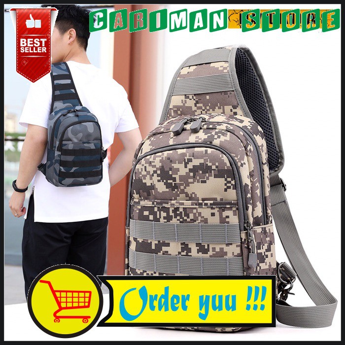 Tas selempang Tactical Army Slempang dada bahu murah import slingbag waistbag TS184