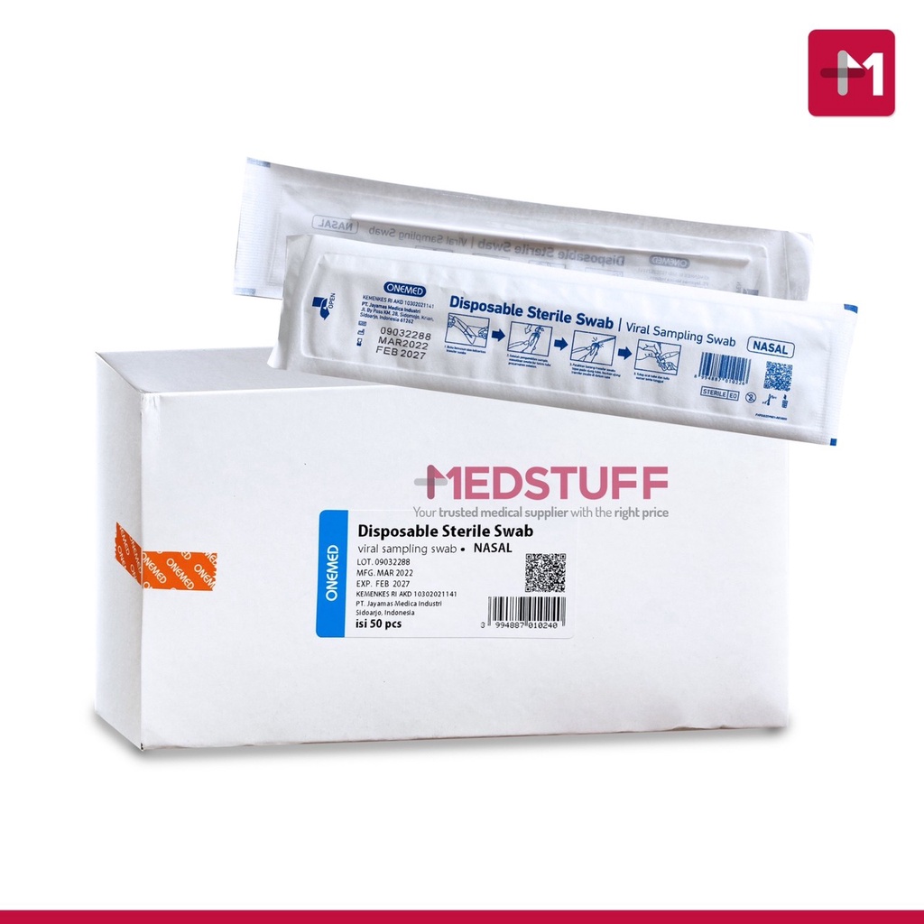 Nasal Swab Steril Flocked Sterile Swab Nasofaring Viral Sampling Swab isi 50s