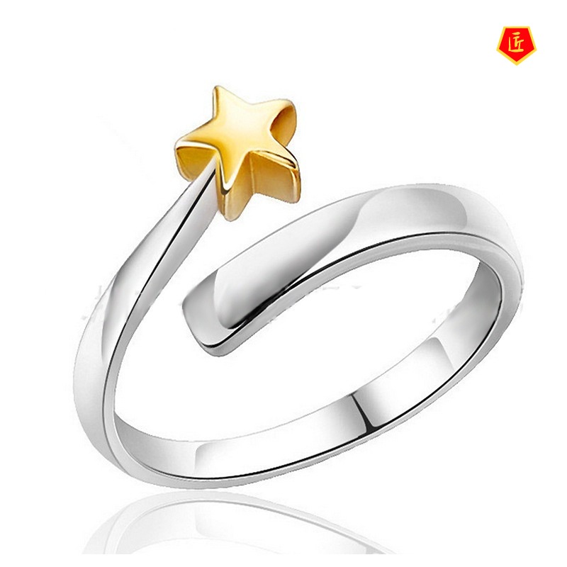 [Ready Stock]Korean Fashion Gold Pentagram Ring