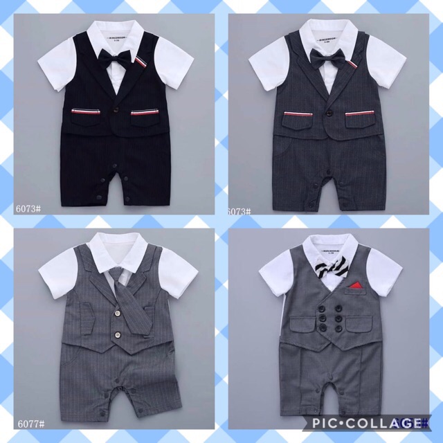 Baby formal jumper Baju bayi tuxedo vest dasi romper Baby formal jumper Baju bayi tuxedo vest dasi romper