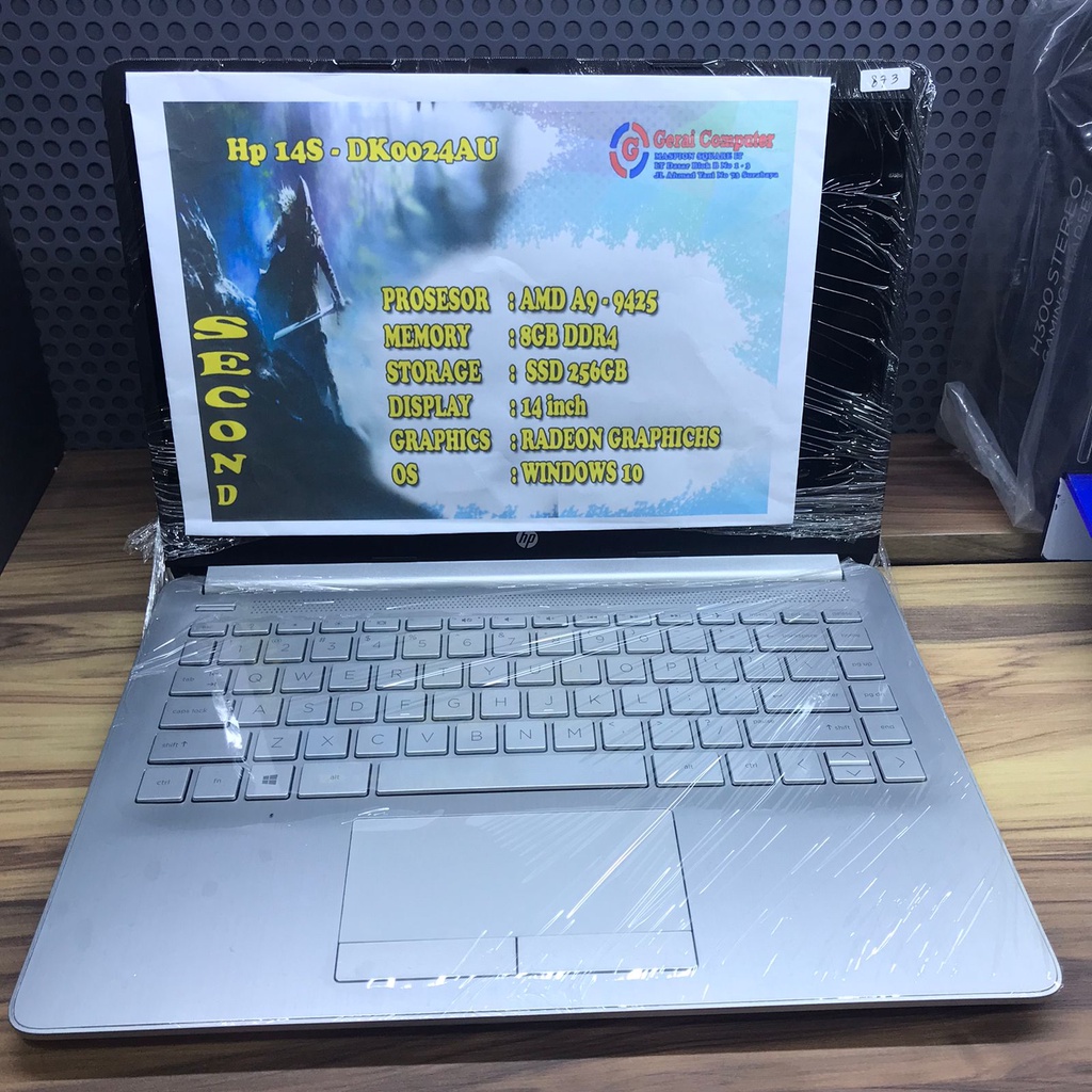 HP 14S-DK0024AU AMD A9-9425 RAM 8GB SSD 256GB 14 INCH