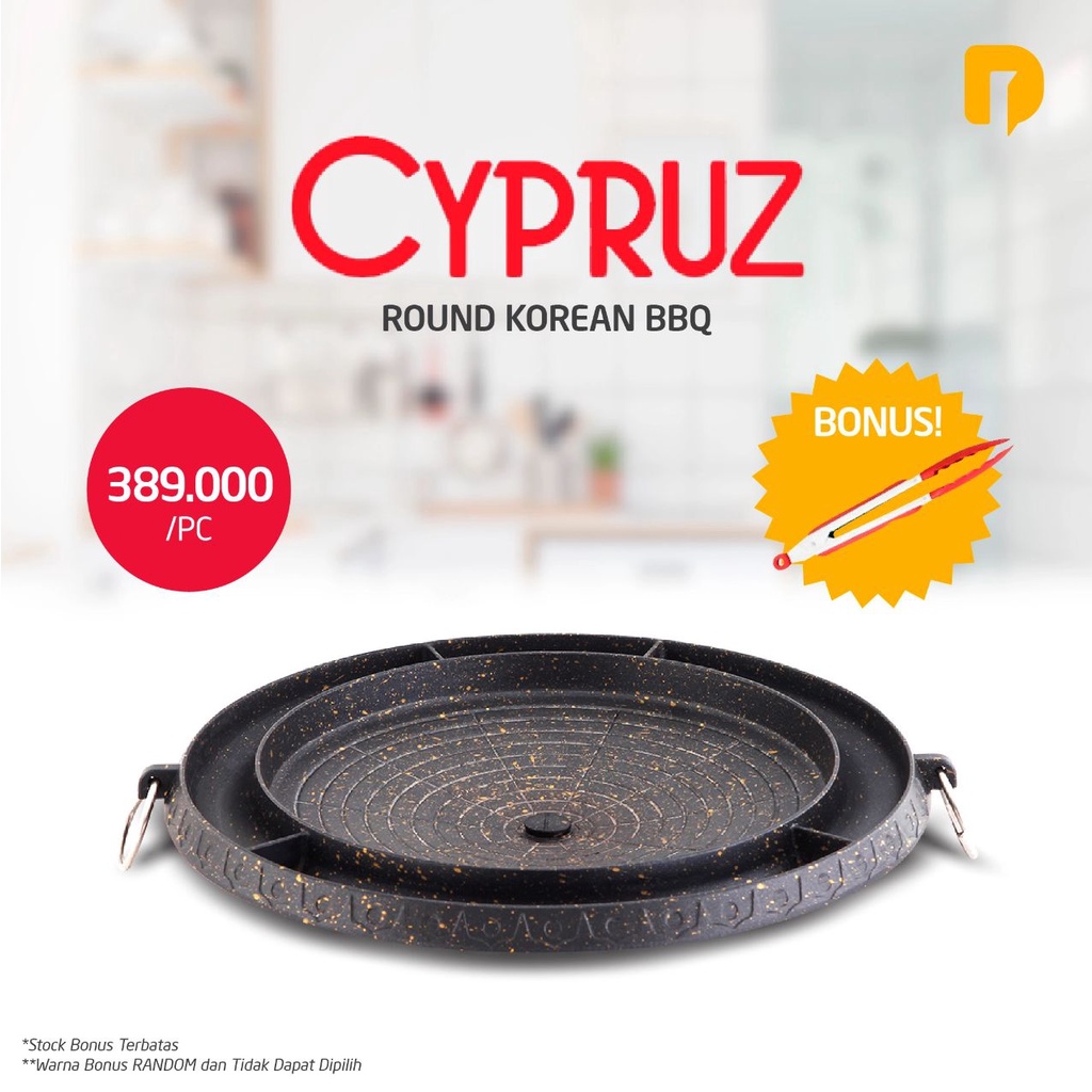 Cypruz Round Korean BBQ Grill Panggangan Bulat