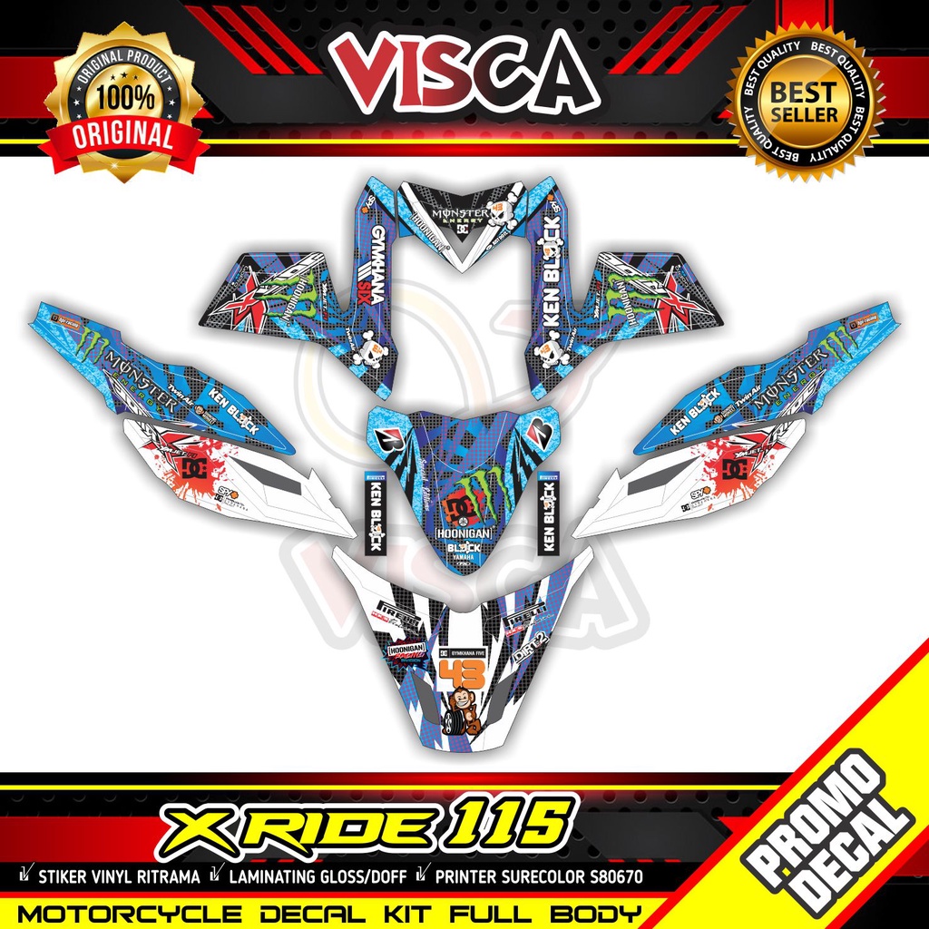 Decal Xride 115 Full Body Stiker Xride 115 Striping Xride 115 full body Sticker Xride 115 Full Blok 