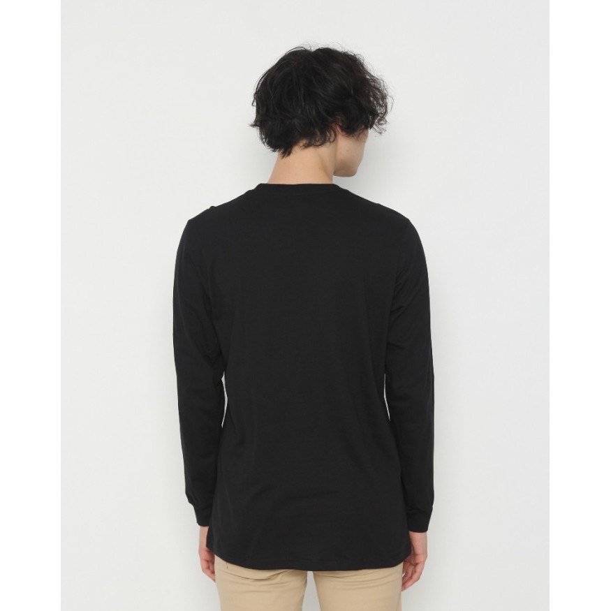 Kaos Pria Erigo Longsleeve Nipon Wave Cotton Combed Black