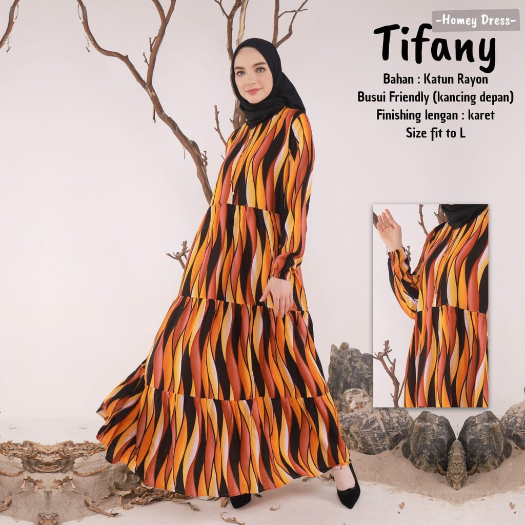 Terbaru - Homey Dress Tifany Gamis Dewasa Jumbo Bahan Katun Rayon Premium Nyaman Dipakai | Bisa Cod