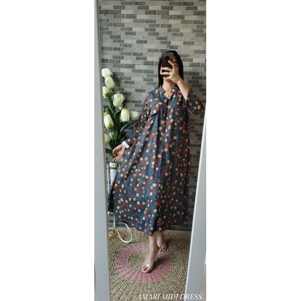 Amari Midi Dress | Dua Saku Busui Bumil Friendly Jumbo/Larossa Official