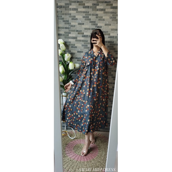 Amari Midi Dress | Dua Saku Busui Bumil Friendly Jumbo