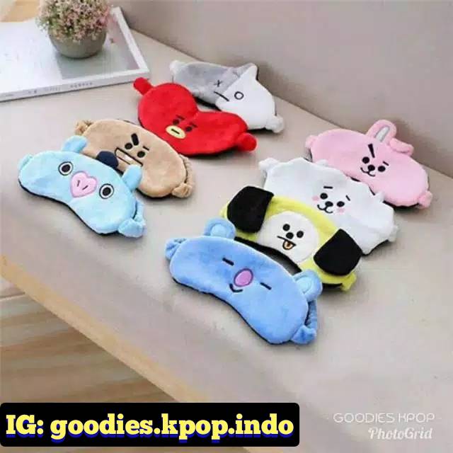 KACAMATA TIDUR SLEEP EYE DAN BANDO SEMUA KARAKTER BT21 BTS FREE STIKER BTS