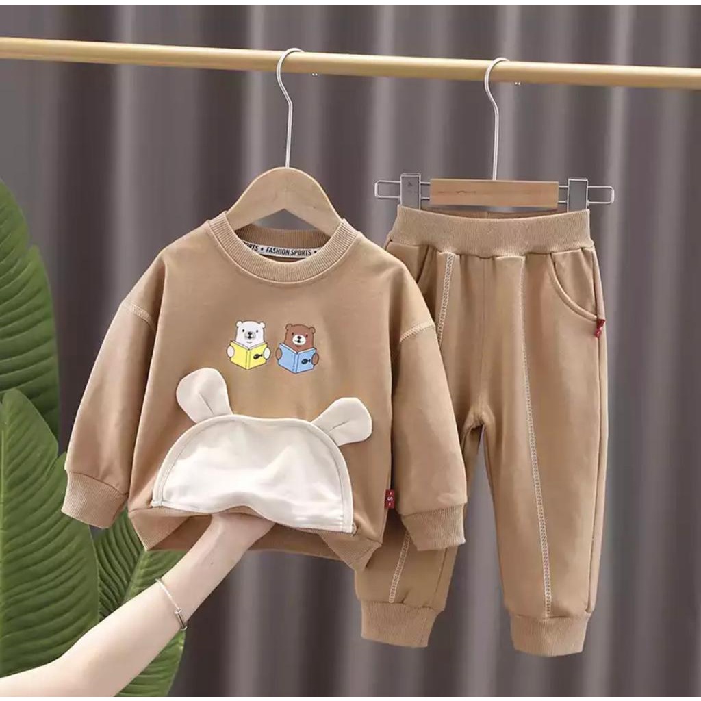 PROMO-SETELAN SWEATER ANAK LAKI LAKI PEREMPUAN UMUR 1-5 TAHUN SETELAB SWEATER PANDA BOOK BAJU PAKAIAN ANAK MUSIM DINGIN TERBARU