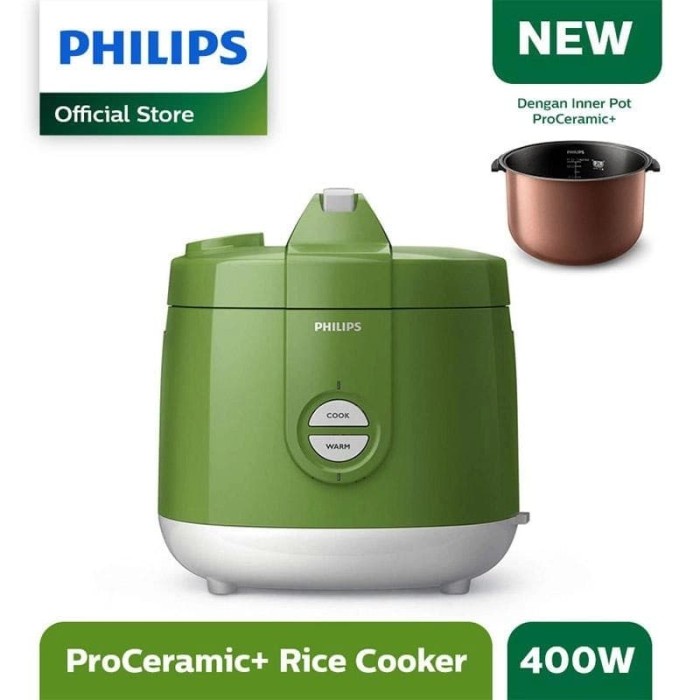 PHILIPS HD3131/30 Rice Cooker 2L Hijau HD3131 Green Rice Cooker Travel Estetik Besar Elegan Anti Lengket Hitam X6S6 Less Sugar Original Multifungsi Fitur Lengkap Stainless Ceramic Hemat Listrik Terbaru Low Carbo Serbaguna Digital Elektrik Rendah Gula Dan