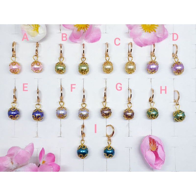 Anting Mutiara import aneka warna cantik