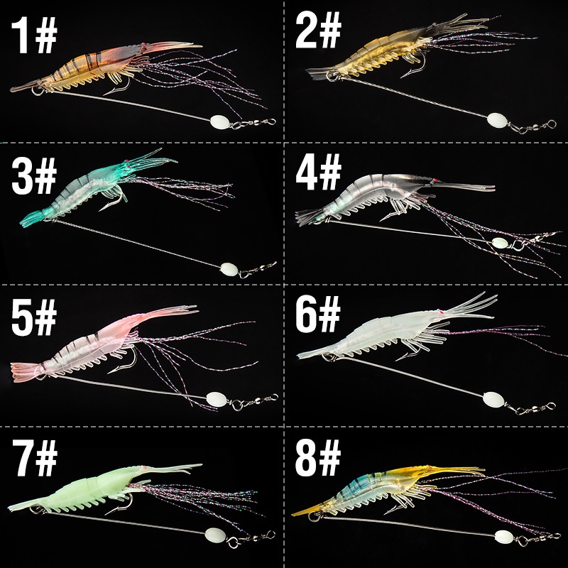 1 Pc Umpan Pancing Soft Bait Bentuk Udang Imitasi 8 Warna Ukuran 8.5Cm 6G