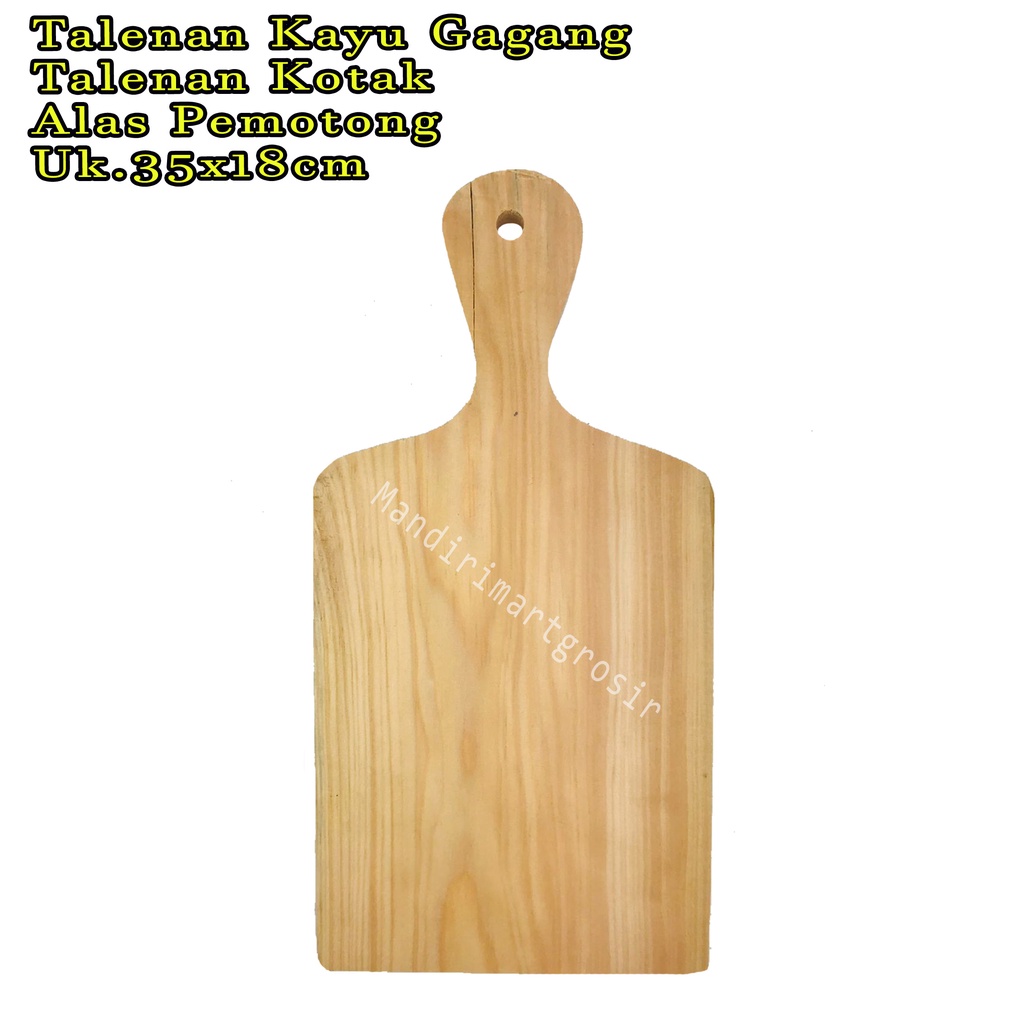 Talenan Kotak *Talenan Kayu Gagang * Alas Pemotong * Uk.35x18cm