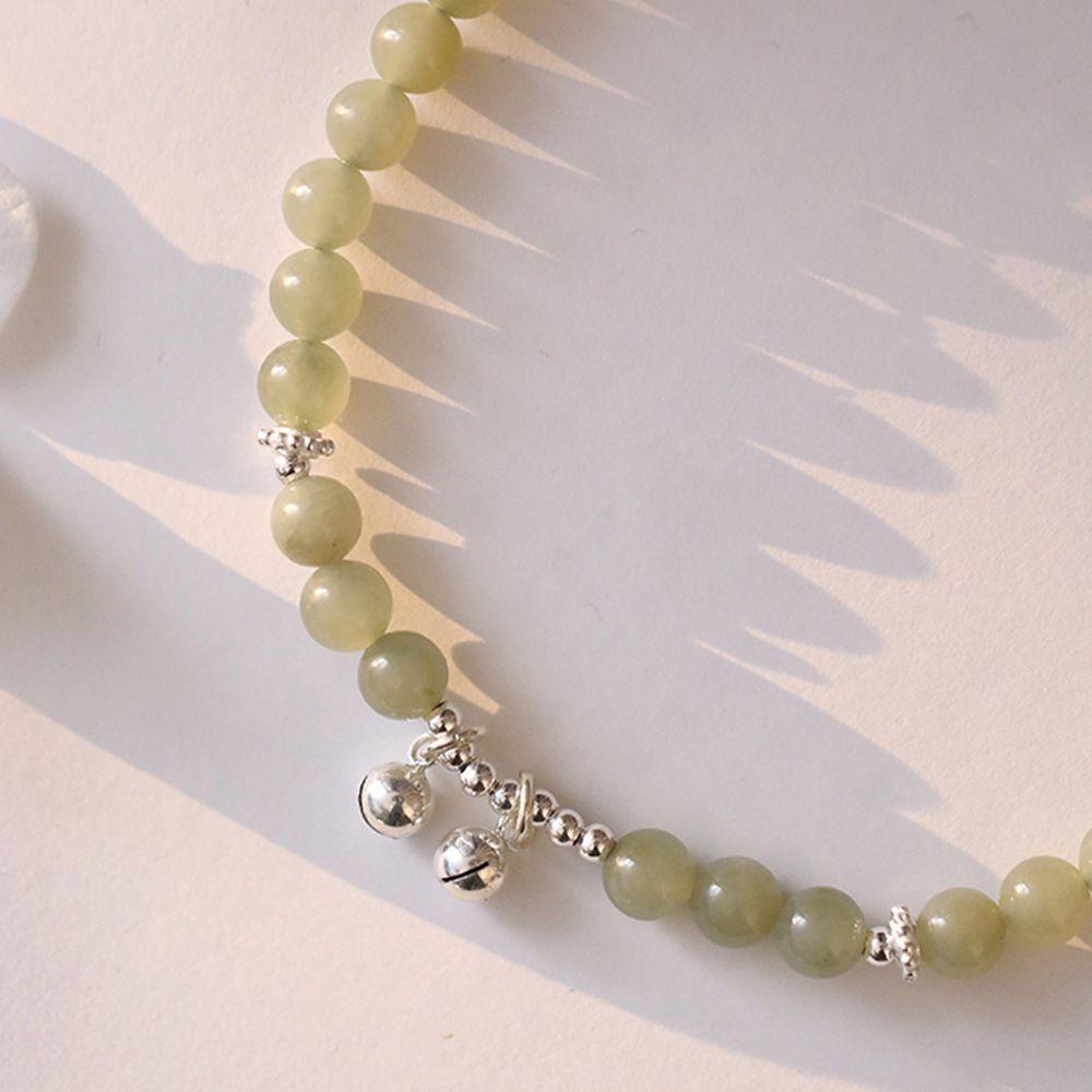 Needway Gelang Kaki Manik Hijau Minoritas Barefoot Yang Dapat Disesuaikan Dengan Bell Sandal Gadis Gaya Korea Anklet