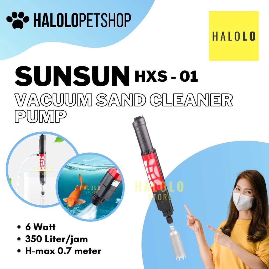 Cleaner Pump Aquarium Penguras Air Sand Cleaner Vacum SUNSUN HXS-01
