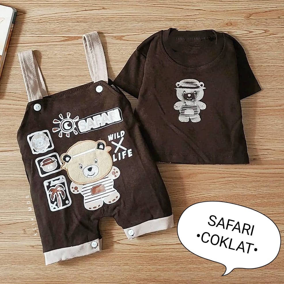 Klik Mds Overall Anak Bayi Laki-laki Motif Car Baby Dan Safari Estimasi Usia 3-12 Bulan-1