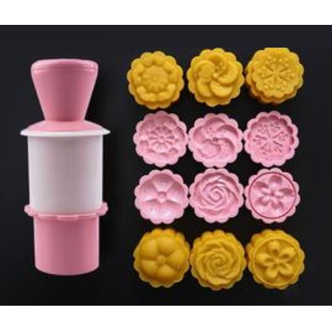 Cetakan Kue Bulan Mooncake Press Mold 50gr Bulat Set Mold Type 032