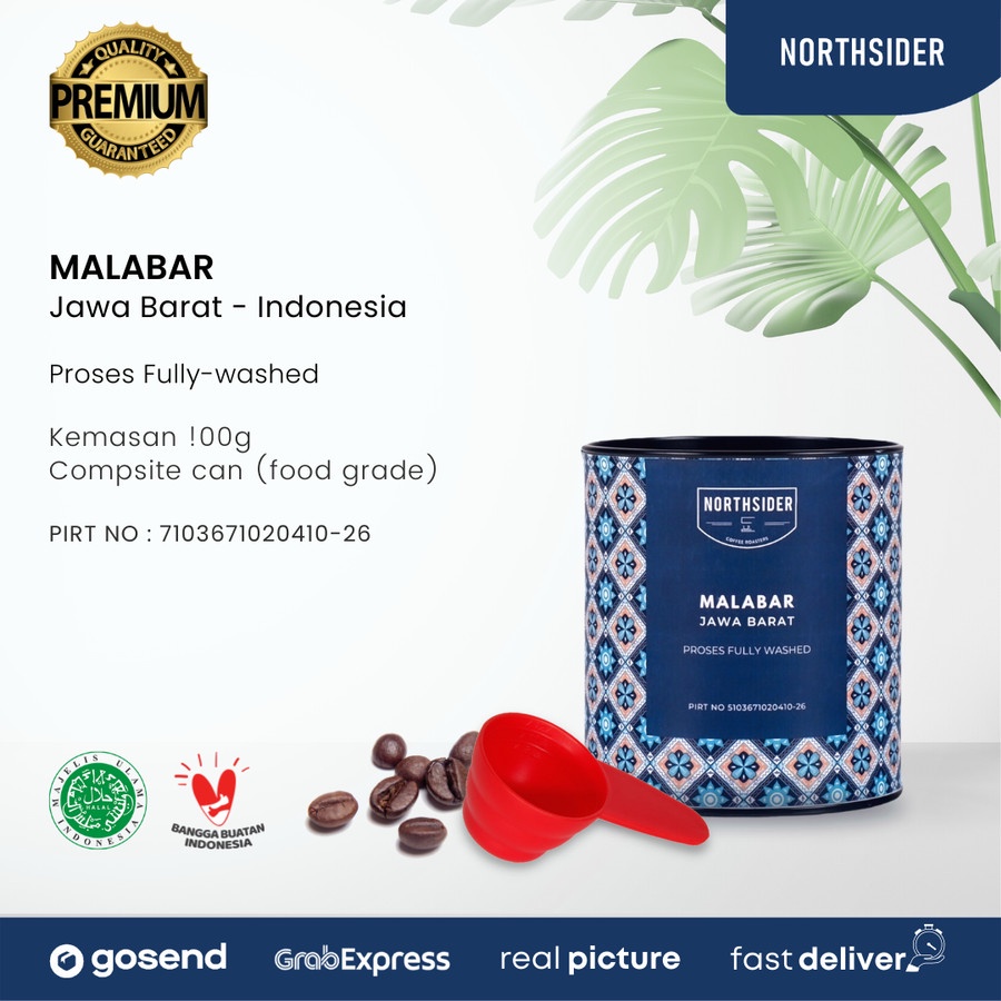 BIJI KOPI ARABIKA JAVA MALABAR FULLWASHED - 100GR NORTHSIDER COFFEE