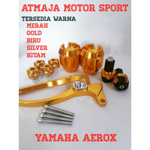 JALU AS RODA CNC-MONEL SPAKBOR-JALU STANG HANDLE CNC YAMAHA AEROX 155 PAKET 4 ITEM
