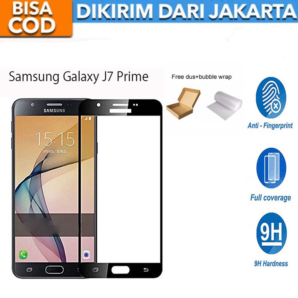 Samsung Galaxy J7 Prime Full Cover/Full Screen Tempered Glass Screen Protector Anti Gores