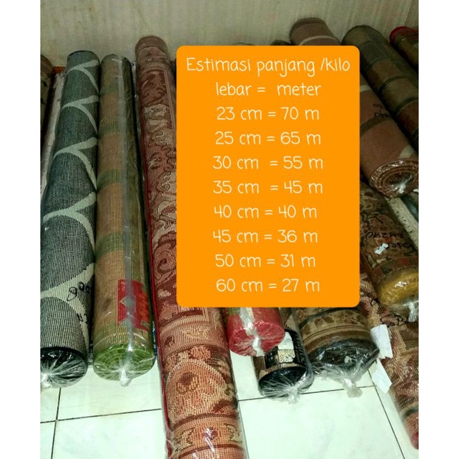 plastik laundry  karpet  roll bening uk 23 sampai 45