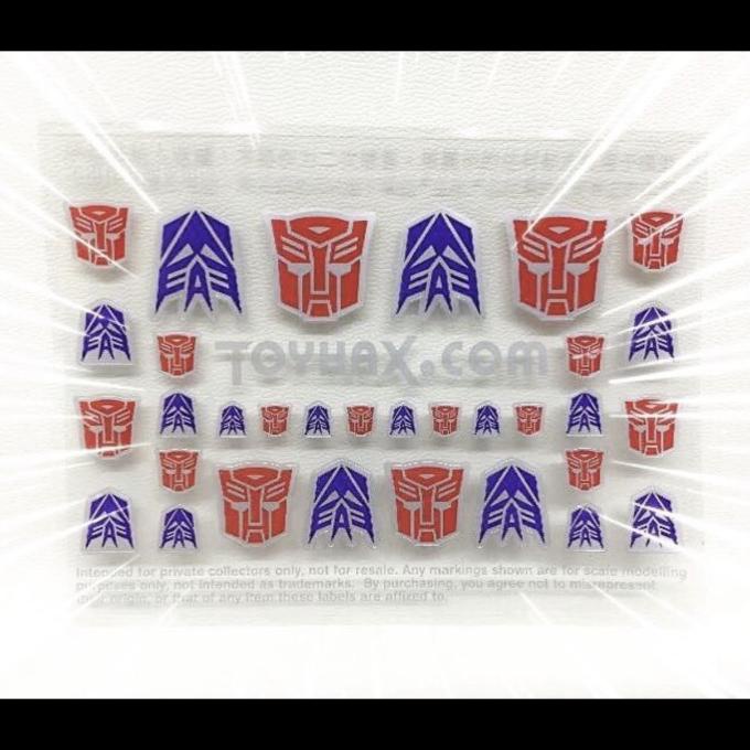 Jual Toyhax Reprolabels Transformers Autobots Decepticons Insignia ...