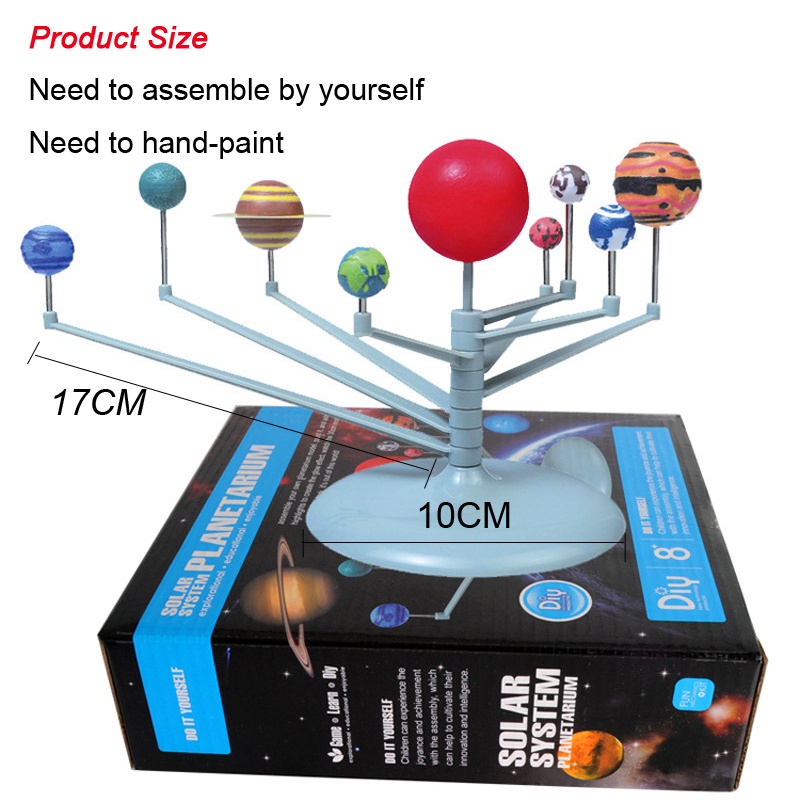 Tata Surya Sembilan Planet Model DIY Rakitan Planetary Anak Astronomi Mainan Edukasi