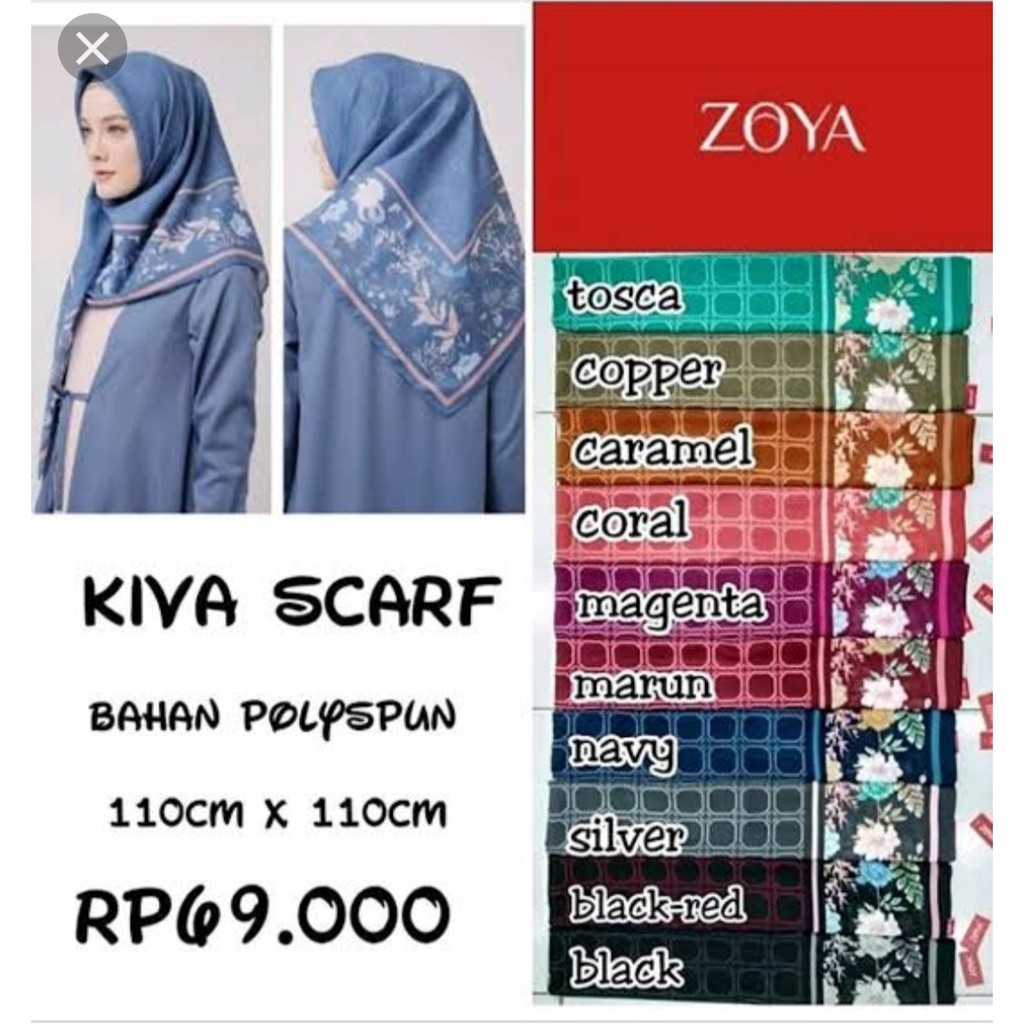 hijab segi empat - hijab segiempat zoya - hijab zoya kiva scarf - hijab zoya terbaru - hijab terbaru